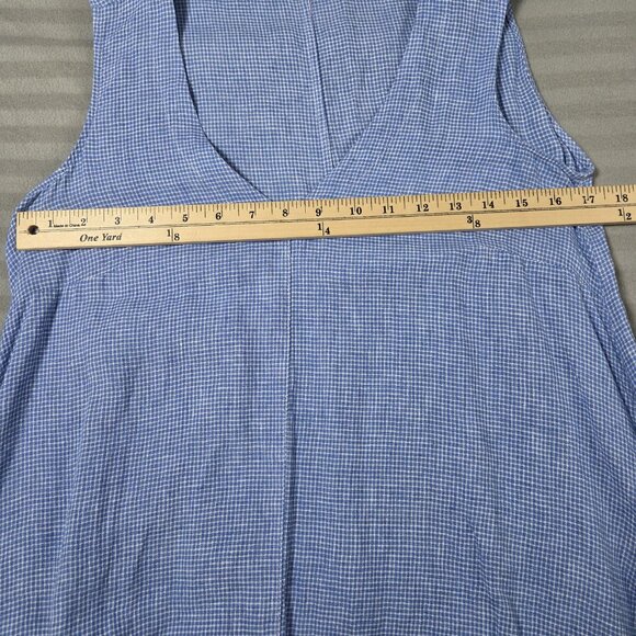 Mes Soeurs Et Moi Dress Womens Small Blue Linen Sleeveless V Neck A Line Midi - Picture 4 of 9
